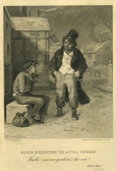 オリバーとの出会い「The Artful Dodger」 作： Felix Octavius Carr Darley